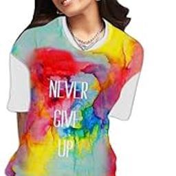 Women Regular Round Neck Half Sleeves Dry Fit Jersy Gym Sports T-Shirt L877-image-80