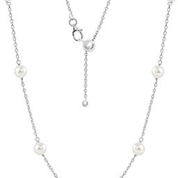 925 Sterling Silver Waist Chain | Rhodium-Plated “Dainty Pearl” 34 + Adjustable in Belly Chain | Pearl Accents | Certificate & Gift Pouch-image-52