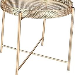 Iron Outdoor Side Table Modern Plant Stand for Indoor Outdoor Bedroom Gold|Home & Garden |1 Outdoor Side Table-image-78