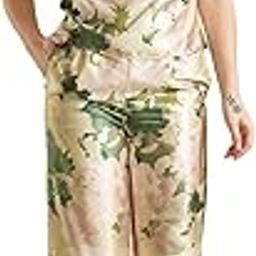 globus Women Polyester Printed - Alloverprint One Shoulder Ruffle Top & Partially Elasticated Ankle Length Trouser Co-Ord Set-picture-36
