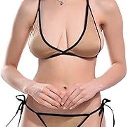 Women Bikini Halter Bra and Side Tie Panty Lingerie Set-image-103