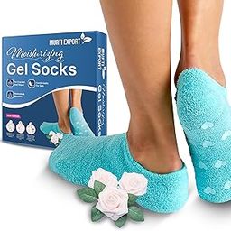 Murti Export Moisturizing Silicone Gel Socks (1 Pair) for Men & Women gel socks for dry cracked feet crack heel repair socks foot moisturizer socks Spa Gel Socks Natural Oil & Vitamin E (Multicolor)-33
