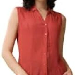 Casual Solid Women Red Top-image-3