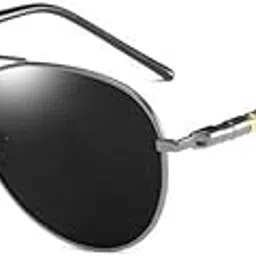 elegante Metal Body Polarized Aviator Sunglasses for Men & Women, Thick Leg with Polarized Testing Card-picture-37