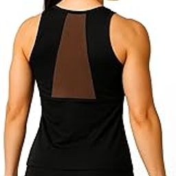 Women Sleeveless Mesh Hollow Back Non-Padded Sports Vest Camisole Tank Top for Yoga | Fitness | Workout | Gym Activewear.-10