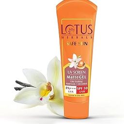 Lotus Herbals Sunscreen for Women & Men | Safe Sun UV Screen Matte Gel Sunscreen SPF 50 & PA+++ | UVA & UVB Protection | Comfrey, Vanilla, Horse Chestnut Extract | No White Cast | Normal to Oily Skin | 100g-20