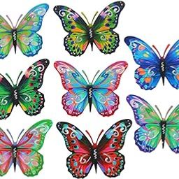 UJEAVETTE 8X Metal Butterflies Wall Art Decors Unique for Living Room Bedroom Bathroom-image-89