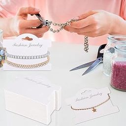 Zenomia White Jewellery Display Cards for Necklaces, Bracelets, 50 Pcs, 7 x 9.7 Cms-image-27