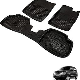 Kozdiko Car 3D Foot mat, Floor Mat Black Color for Hyundai Santro Xing-20
