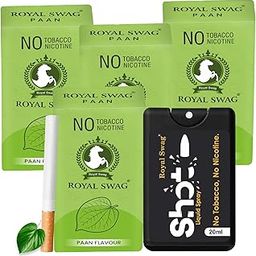 ROYAL SWAG Ayurvedic & Herbal Cigarettes 100% Tobacco-free and Nicotine-free PAAN Flavour(40 Sticks) With Anti Addiction Shot Spray 20 ml | Made with Natural Ingredients - Made in India-image-79