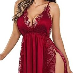 Womens Babydoll Dress Polyester Lingerie Set Lace Teddy Strap | Honeymoon Night Dresses for Women Hot Sexy | Babydoll Dress for Women Sexy | Baby Doll Night Dress | Anniversary & Valentine Gift-image-115