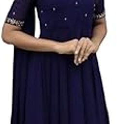 Women's Georgette Embroidery Anarkali Kurta & Solid Dupatta, Ankle Length with 3.5 Meter Flare, Perfect for Work Or Special Occasions-image-126