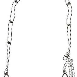 BJAC Women's Metallic 1 Pair of 2 Row Chain with Round Rhinestone Gorgeous Adjustable Bra Strap-image-23