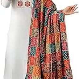 Women's Off White Viscose Embroidered Straight Kurta with Viscose Pant and Silk Blend Printed Dupatta Sets-picture-11