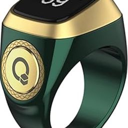 Afifa Creations Smart Ring tasbeeh (Green, 20mm)-image-1