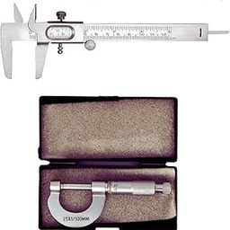 LABAURA Metal Vernier Caliper 12.5cm and Screw Gauge 25mm Combo | Metalic Micrometer Slide | Used for Measurements of Round Objects and Depth | Ideal For Engineering, Machinery, Science Labs-21
