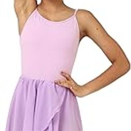 IKAANYA Girls Ballet Camisole Leotard or Bodysuit and Elastic Band Skirt - Ideal for Ballet, Dance, Gymnastics, and Performance (Ages 3-15)-31