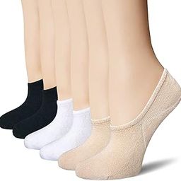 Women's No Show Socks 6-9 Pairs Cotton Non Slip Flats Liner Boat-27