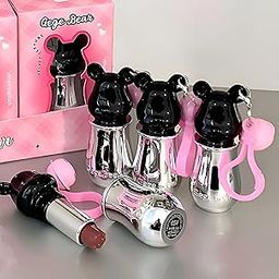 Gege Bear Sweet Bear Lipstick | Misty Matte Look | Lightweight & Comfortable Wear | Aesthetic Nude & Red Shades | Long-Wear with Lip Care Benefits | Non-Sticky & Hydrating | Creamy & Smooth Formula | Waterproof | Cute Packaging with Bear Paw Design | Trendy Lipsticks for Women (02# Autumn Crabapple, 3.5g)-1