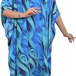 Women's Abstract Kaftan– Beach Cover-Up | Free Size Fits M to 5XL | Holiday & Resort Wear-image-71