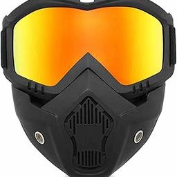 Motocross Goggles with Anti-Fog Lens, Adjustable Strap, Black Goggle Men/Women MASK for Cycling, BIKEING OR Other Sport (Black Frame (Orange Lens)-image-70