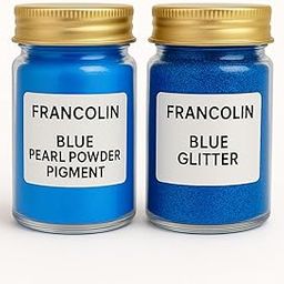 Francolin Pearl Powder & Glitter | Blue | Resin Art | Glitter – Shimmer for Epoxy, Tumblers, Slime & Nail Art 24 Shades – Cosmetic Grade – 20g*2-image-89