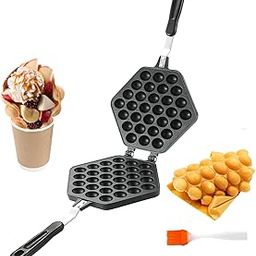 MYFULLY Bubble Waffle Maker Pan | Egg Bubble Pan Aluminum Alloy Eggettes Pan Double-sided Bubble Waffle Maker For Home Kitchen Use-2