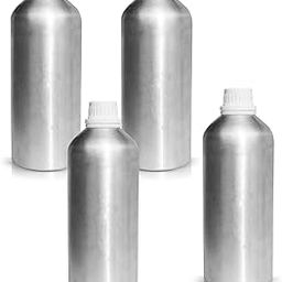 Pure Source India Aluminum Empty Bottle 1000ml with Inner Lid & Cap – Ideal for Essential Oils, Oil Blends, Cosmetics and Liquid Storage (Pack of 4)-image-9