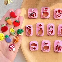 Polymer Clay Earing Cutters, Vegetable Cutters, Summer Theme, Set of 10pcs, Clay Earing Making Tools, DIY Tools. [Size:Approx 18MM ]-picture-6