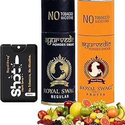 ROYAL SWAG Herbal Nicotine Free Cigarettes(100% Tobacco-Free & Nicotine-Free) Regular, Frutta Flavoured | Smoking Cessation(Pack Of 10) With 20Ml Shot Anti Addiction Spray-image-94