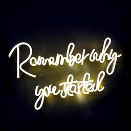 Wall Mitra Remember why you started Neon Sign for Wall Decor, Light Up Sign for Wedding, Engagement, Graduation party Man Letters LED Signs Bedroom Club Office Hotel Pub Café(24x12) Warm White-image-16