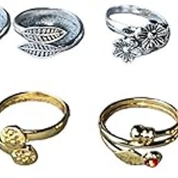 Women & Girls Metal Plated Fancy Toe Ring Adjustable Bichiya/Leg Finger Ring-Combo-4 (A_C_P_110790_Multicolor)-image-67