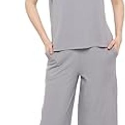 Night Suit Set for Women Night Dress for Women Lycra Viscose solid T-Shirt -Pyjama with 2 side pockets-image-11