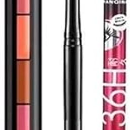 JustTya Professional Beauty Combo of Fabulous Matte Shades Lipstick 5 in 1, (Nude) Edition Lipstick Set, 7.5g Each with 36H Eyeliner and 1 Kajal Pencil - (Pack of 3)-picture-50