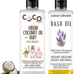 Baby Comfort Combo of Virgin Coconut Oil and Rash Oil for Babies | 100% Pure, Natural, and Cold-Pressed (100ML Coconut Oil + 100ML Rash Oil)-31