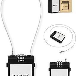 DOCOSS Extendable Cable Password Number Lock for Bike Helmet Locks,Pack of 1, Black-10