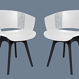 BINANI Supreme Dallas Chair For Office/Cafeteria/Home| Study Area Chair| Low Back Modern Design Balcony Seater| Stackable Curved Backrest| Dininig Armchair| Comfort Style Plastic Chair(Set of 2,White)-image-83