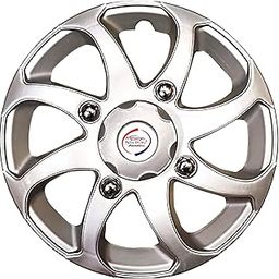 Auto Pearl - 15" inch | Set of 4 Pcs | Press Type Hubcap Wheel Cover Replacements for OEM Steel Wheels ABS with Retention Ring |- Compatible with- TUV 300 Plus| Color:- Full Silver-image-57