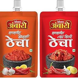 Suhana Ambari Thecha Combo Pack, Red Chilli and Kolhapuri Chilli Garlic, 100g Each, Pack of 2-image-54