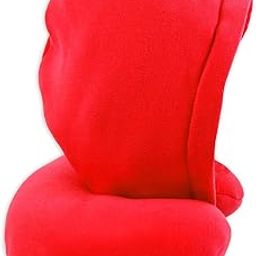 House of Quirk Travel Neck Hoodie Pillow with Ear Plugs & Eye Mask ((Red))-picture-20