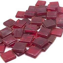 Sai Mosaic Art Coral Rose Red HK017 Glass Mosaic 15x15mm Tiles 100 gm Pack-image-50