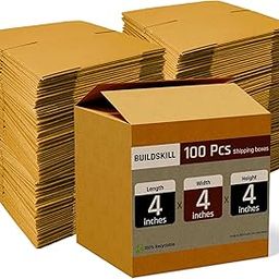 BUILDSKILL Pack of 100 | 3 Ply | 4"X4"X4" Cardboard Boxes for Packaging | Brown Corrugated Box for Packing | Shipping | Home Shifting | Parcel | Courier Packing box | Extra Small Carton Box - Recycled-picture-24