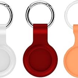 Mizi Case for Air-Tag 2021 [3 Pack], Soft Silicone Protective Cover with Keychain Easy Attach to Keys, Pets, Backpacks, Luggage (Orange/Red/White)-picture-16
