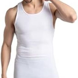 The Men's Round Neck Derby Regular Fit Vest | Pure Cotton with Super Stretchable Finish | Comfort Fit (L, White)-image-22