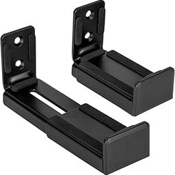 Sound Bar Stand Wall Mount - Universal Dual Bracket for Most Soundbars, Holds up to 5 kg, Depth Adjustable 3.5”-6.1” - Speaker Stand Black, Heavy ABS Plastic (1 Pair)-28