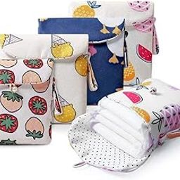 DISHIV Sanitary Napkin cover Pad Holder Cotton Pouch,Pad Pouch,Small Pocket,Storage Bag for Cosmetic Pad And Jewelry Pouch Women and Girl (Multi color) (Pack of 1)-picture-16