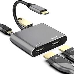 MICROWARE USB-C to Dual HDMI Adapter 4K @60hz,Type C to HDMI Converter Compatible with MacBk/McBook Pro 2019/2018/2017,McBuk Air 2018,Sung Galaxy S9/S9+/S8/S8+,Surface Book 2-picture-31