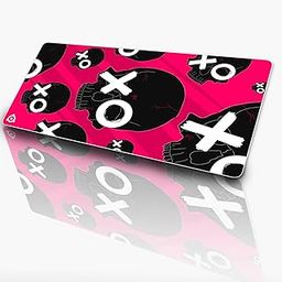 Black Halo Large Extended Mouse Pad for Laptop Desktop PC Gaming Mousepads - Anti-Skid Rubber Base - Smooth Surface - 595MM x 290MM x 3MM (Red Skull - Gamming) - Stiched Ends-image-85