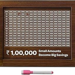 MASM Wooden Money Piggy Bank for Kids & Adults | Smart Money Saving Box with Lock | Coin Box with Carved Design | Wooden Coin Box with Savings Chart & Goal Tracker | Cash Organizer Gullak-68