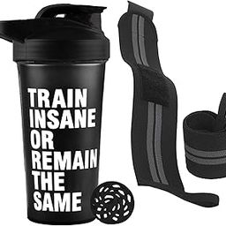 FIT FOCUS Train Insan Gym Shaker for Protein Shake Leak-proof Shaker Bottles for Protein With Wrist support band, Protein Shaker Bottle for Gym with wrist supporter band for Men and Women. (Black)-image-93